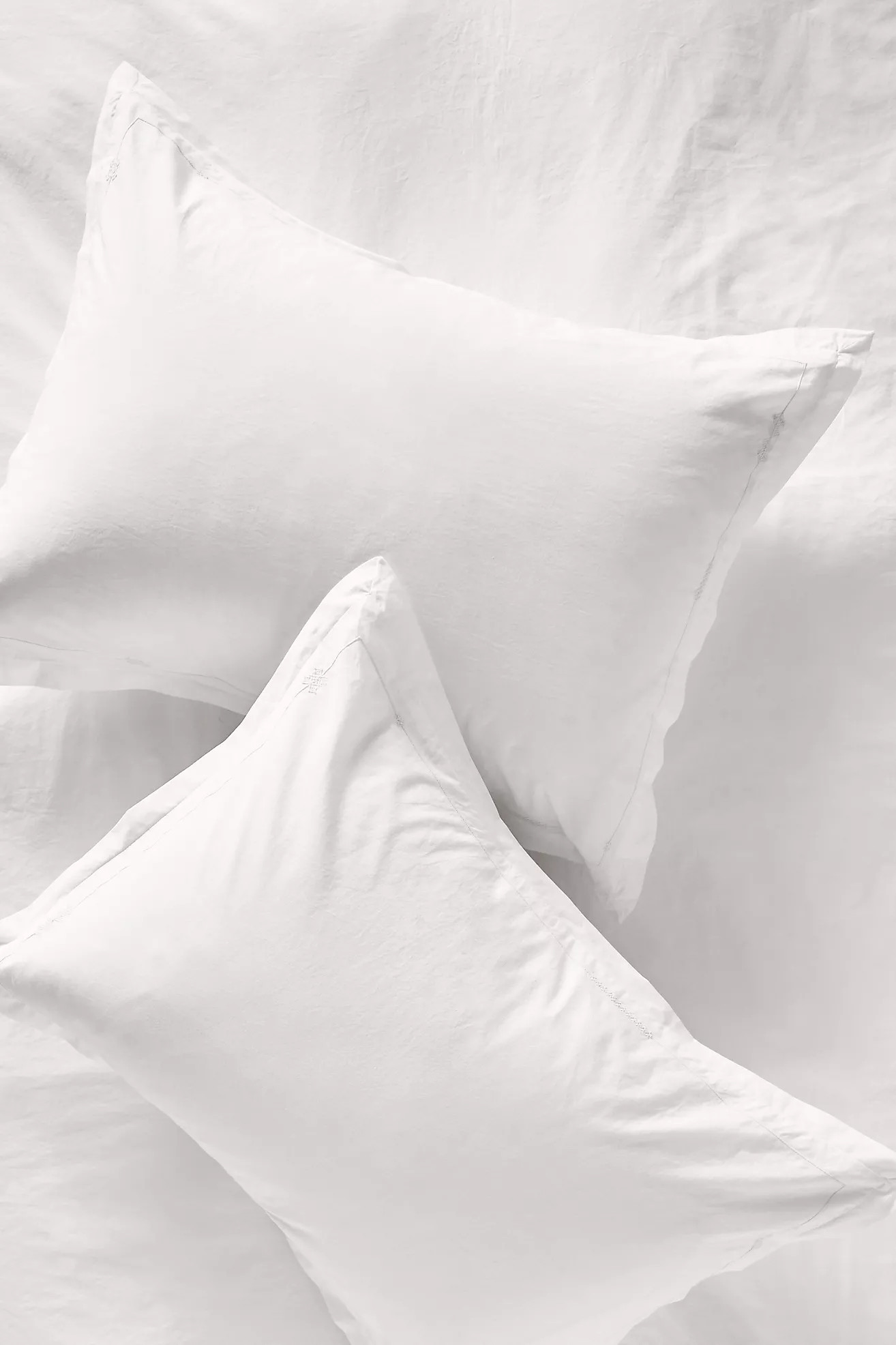 Taylor Organic Cotton Percale Embroidered Shams, Set of 2 | Anthropologie (US)