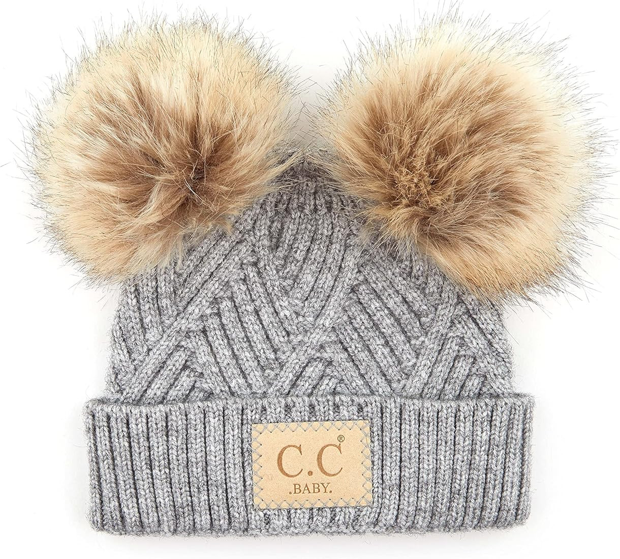 Funky Junque Exclusives Baby Infant Beanie Knit Warm Winter Pom Pom Skull Cap Hat | Amazon (US)