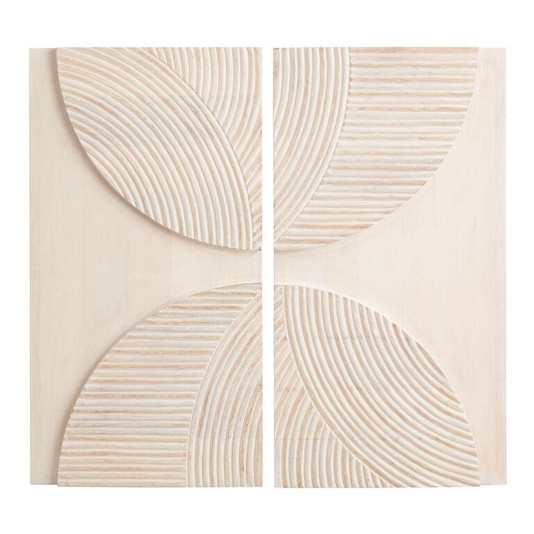 White Carved Wood Diptych Wall Decor 2 Piece | World Market