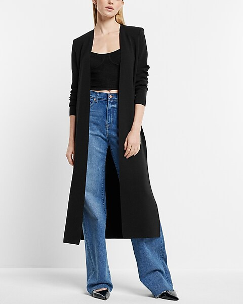 Padded Shoulder Duster Cardigan | Express