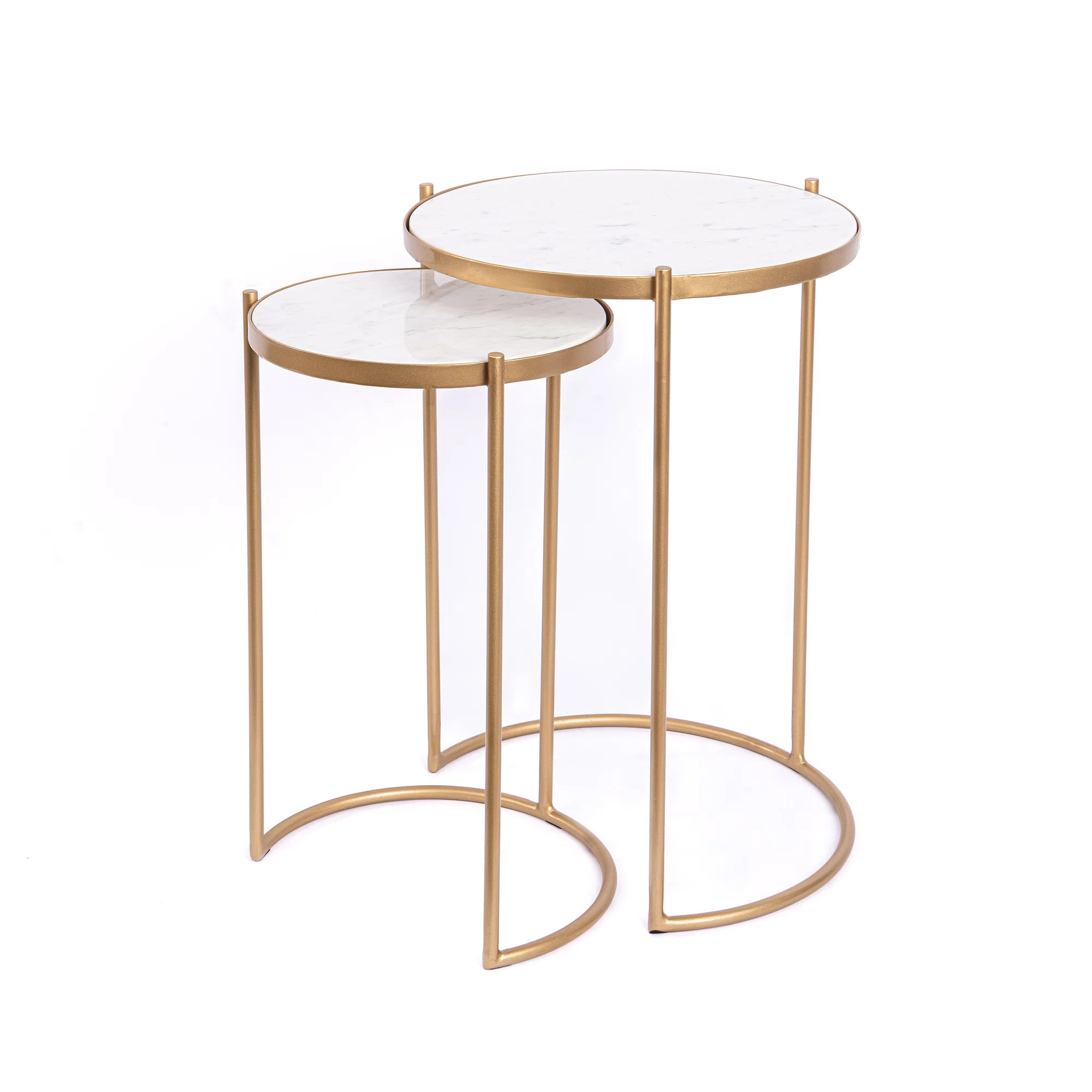 Everly Quinn Natural Marble Top Round Nesting Tables & Reviews | Wayfair | Wayfair North America