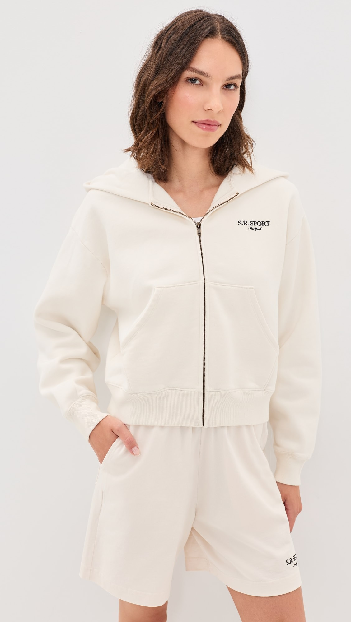 Sporty & Rich SR Sport Embroidered Zip Hoodie | Shopbop | Shopbop