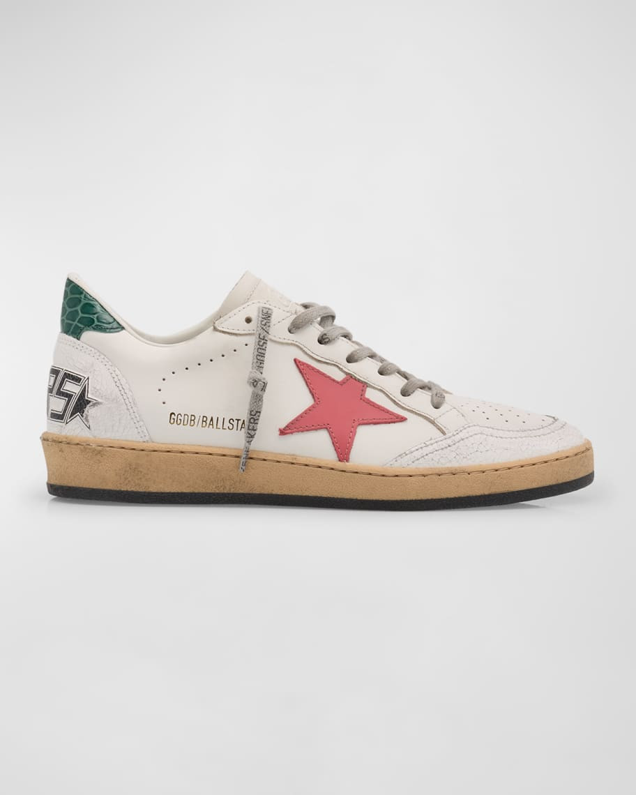 Golden Goose Ball Star Low-Top Crinkled Leather Sneakers | Neiman Marcus
