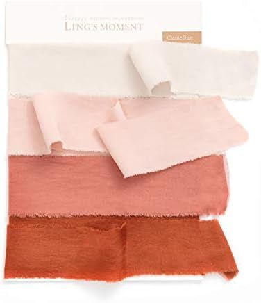 Ling's moment Handmade Fringe Chiffon Silk-Like Ribbon Smooth Ribbon Ombre Colors Chart, Classic ... | Amazon (US)