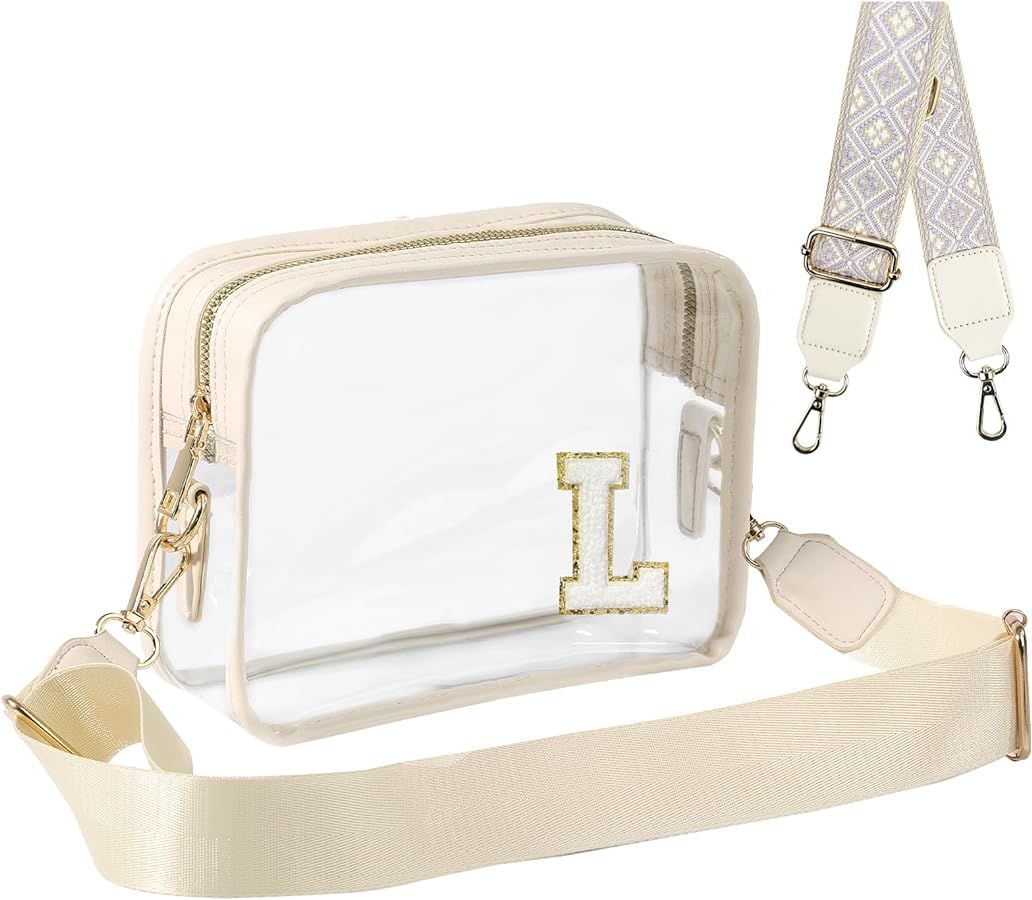 Personalized Initial Clear Crossbody Bag – Stadium Approved Clear Purse for Women at Concerts, ... | Amazon (US)