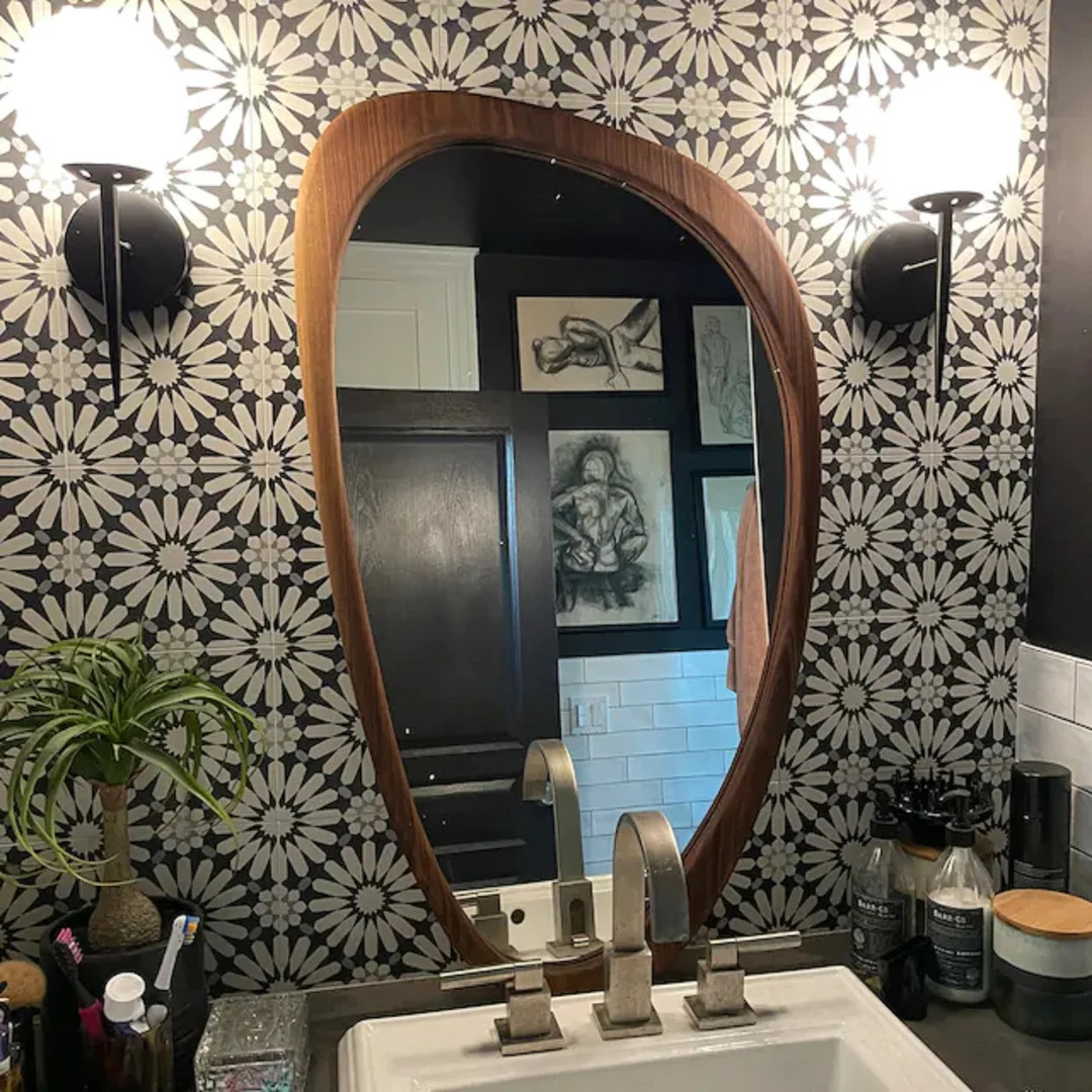 Mid Century Asymmetrical Wall Mirror, Organic Mirror, İrregular Mirror, Real Oak Tree Mirror, - ... | Etsy (CAD)