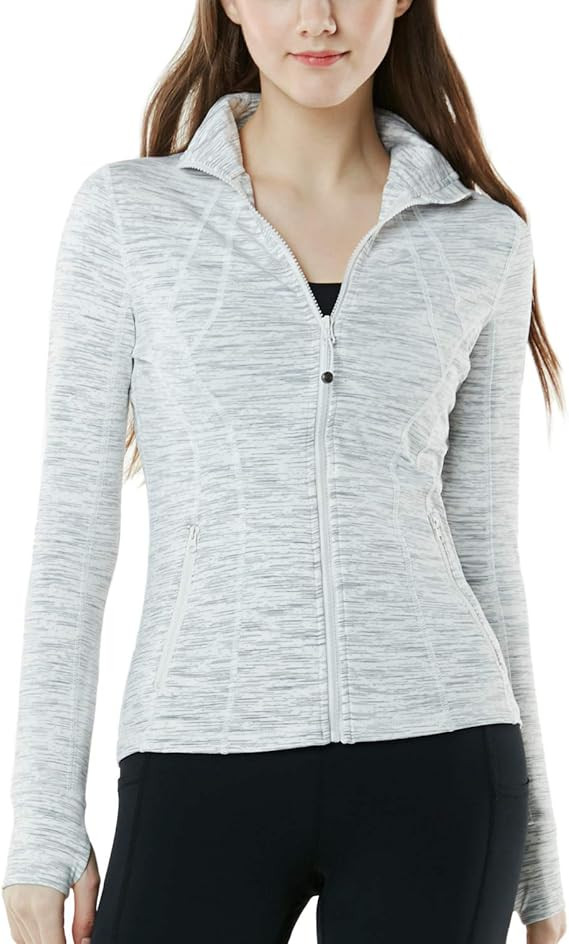 TSLA Women's Full Zip Workout Jackets, Long Sleeve Active Track Running Jacket, Lightweight Yoga ... | Amazon (US)