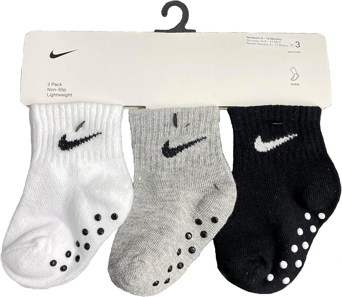 Nike Baby Girls' Ankle Gripper Socks (3 Pairs) | Amazon (US)