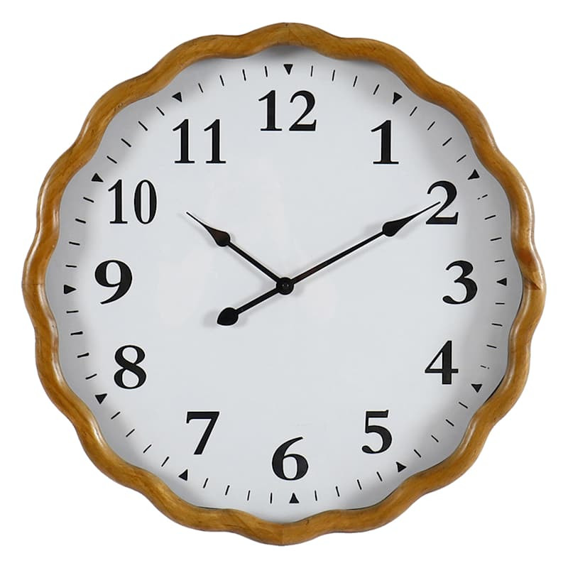 Wood Wavy Wall Clock, 24" | At Home