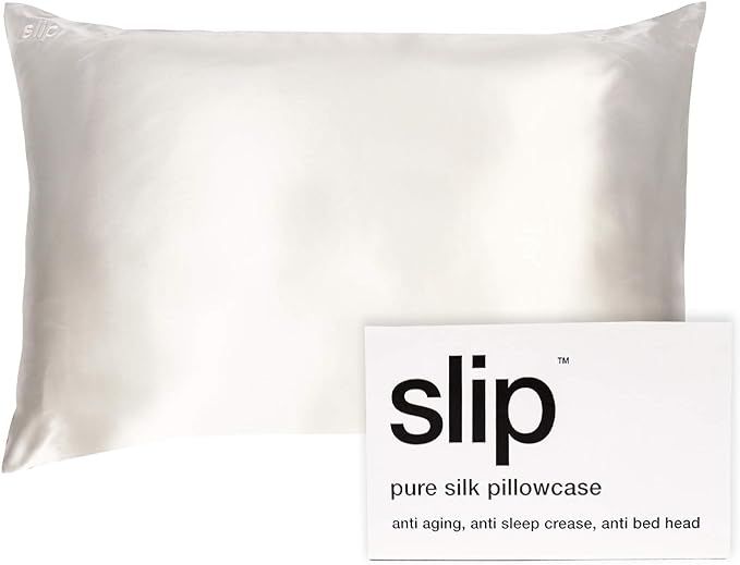 SLIP Queen Silk Pillowcase, White - Slipsilk Pure Mulberry 22 Momme Silk Pillow Case | Amazon (US)