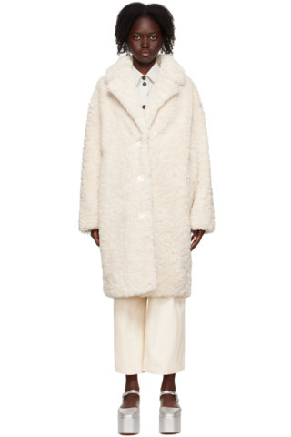 Stand Studio - Off-White Anika Faux-Fur Coat | SSENSE