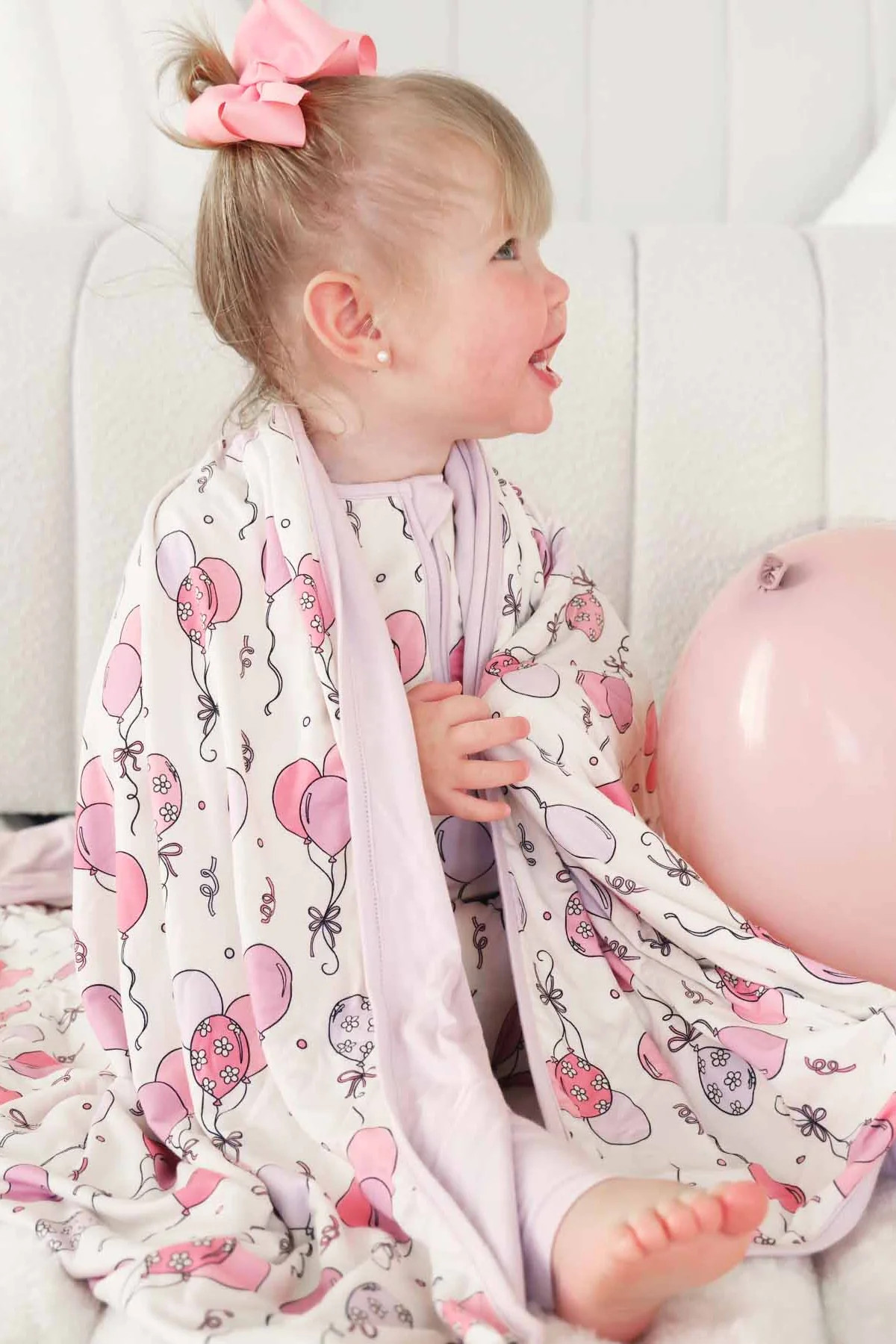 Party Time Double Sided Bamboo Blanket | Pink | Caden Lane