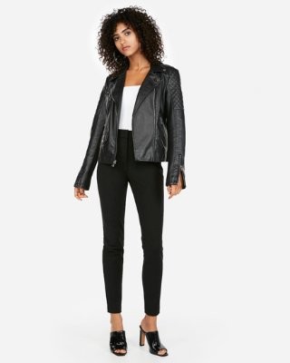 (minus The) Leather Quilted Moto Jacket | Express
