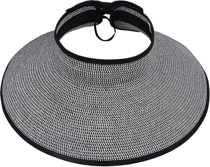 Sun Hats for Women Fashionable Womens Wide Brim Hat Roll-up Straw Sun Visor Hat | Amazon (US)