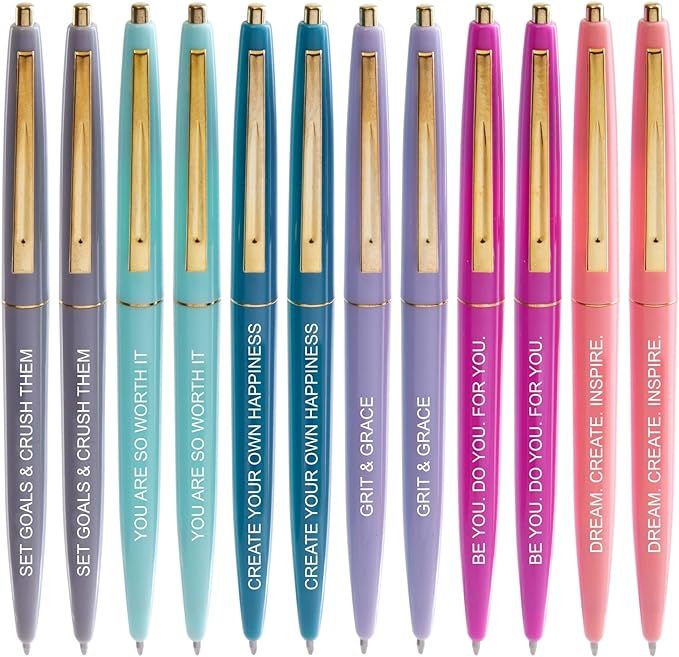 Paper Junkie 12-Pack Inspirational Ballpoint Pens with Motivational, Encouraging Messages, Inspir... | Amazon (US)