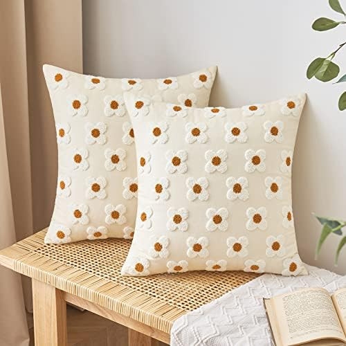 EMEMA Decorative Throw Pillow Covers Sun Flower Jacquard Pillowcase Cushion Case Square for Couch... | Amazon (US)