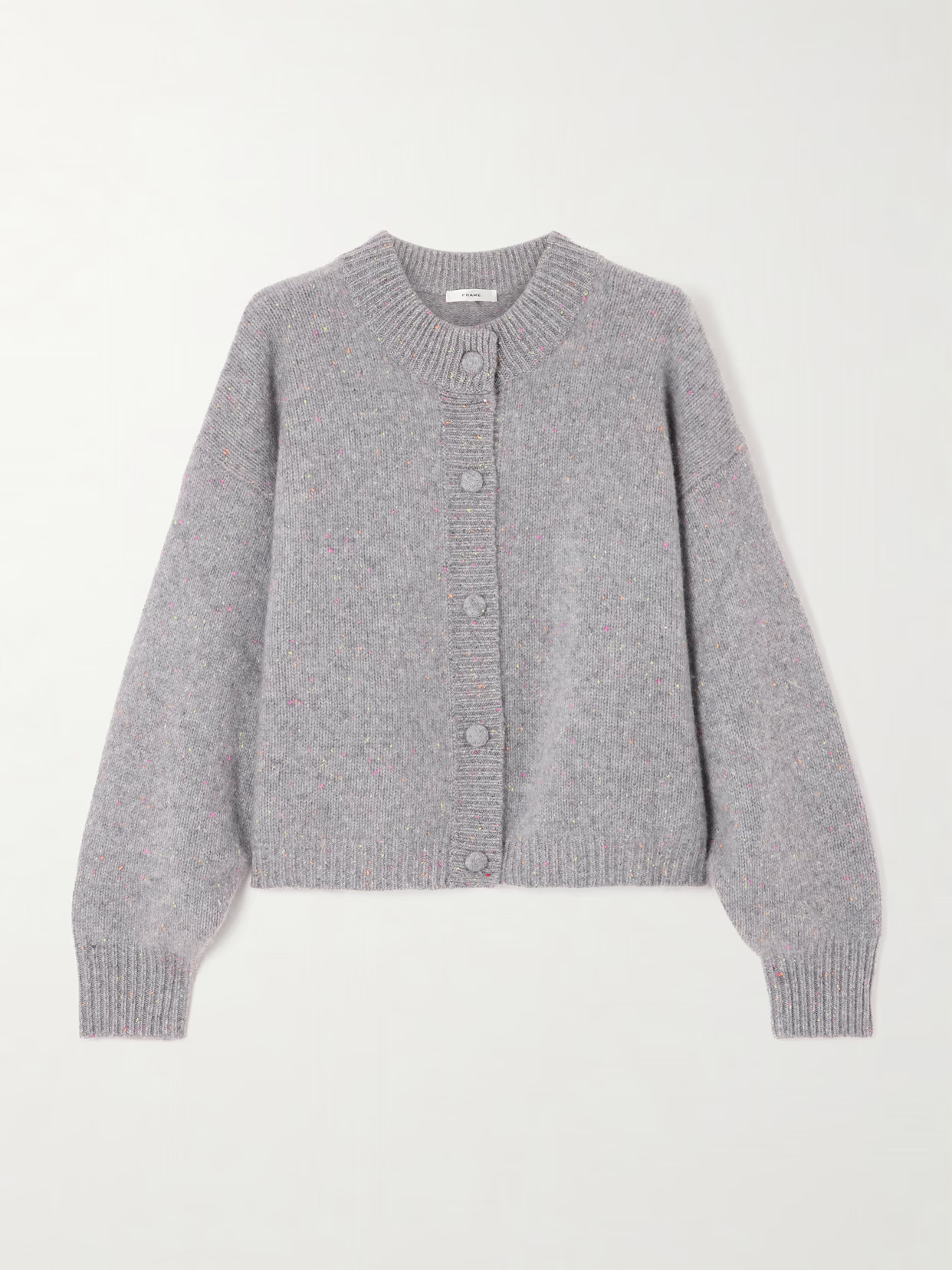 FRAME - Fleck Cashmere Cardigan - Gray | NET-A-PORTER (US)