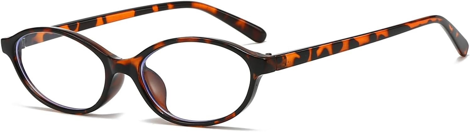 LJCZKA Oval Blue Light Glasses for Women Men Small Cat Eye Frame Anti Eye Satrain Headache Eyeglasses Y2K Clear Lens for Computer Gaming Reading | Amazon (UK)