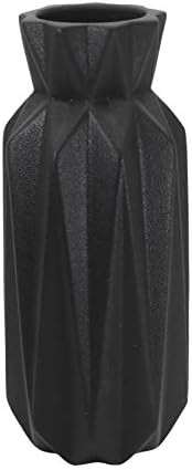 Gemseek 8 Inch Black Ceramic Flower Vase, Small Table Vase for Living Room Indoor Home Decor, Wed... | Amazon (US)