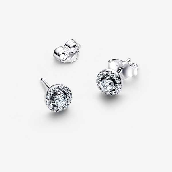 Pandora Round Pavé Halo Stud Earrings | Pandora US