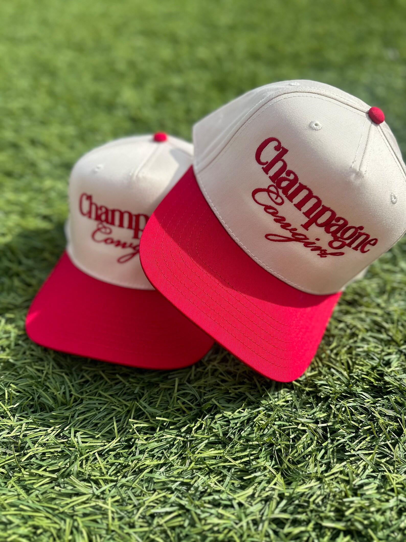 Champagne Hat Red Two Tone Hat Western Embroidered Cowgirl Trucker Hat for Concert Cowboy Two Ton... | Etsy (US)