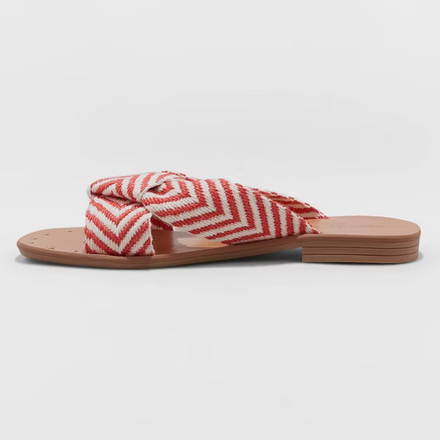 Women's Louise Chevron Print Knotted Slide Sandals - Universal Thread™ | Target