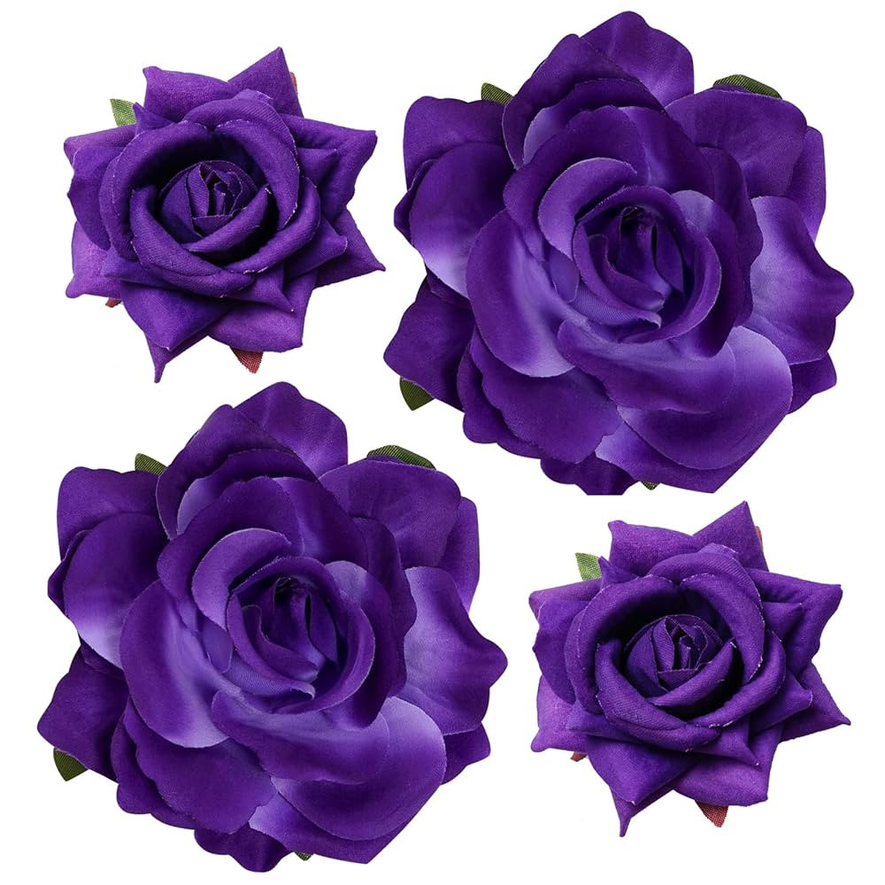 Rose Hair Clip - 4 Pcs Fabric Rose Flowers Hair Clips, Mexican Hair Flowers Pin up Headpieces for... | Amazon (US)