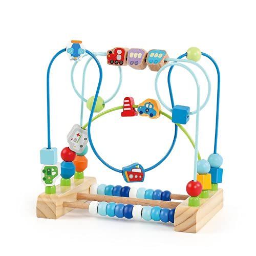 zhezuo Wooden Bead Maze Baby Toddler Toys Counting Circles Bead Abacus Wire Maze Roller Coaster M... | Walmart (US)