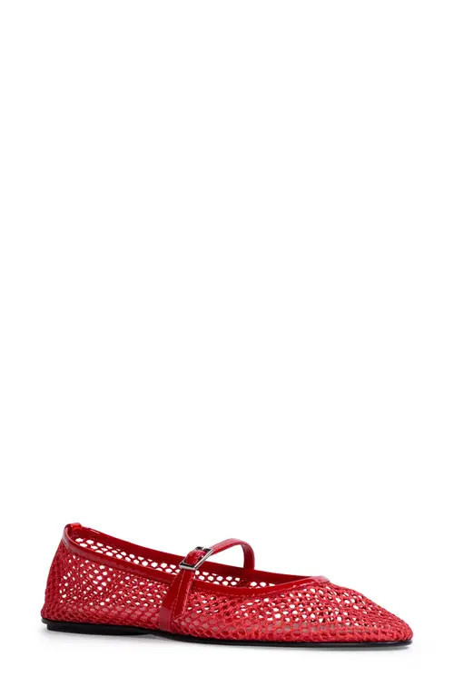 BLACK SUEDE STUDIO Mika Mary Jane Flat in Cherry Mesh at Nordstrom, Size 7.5Us | Nordstrom