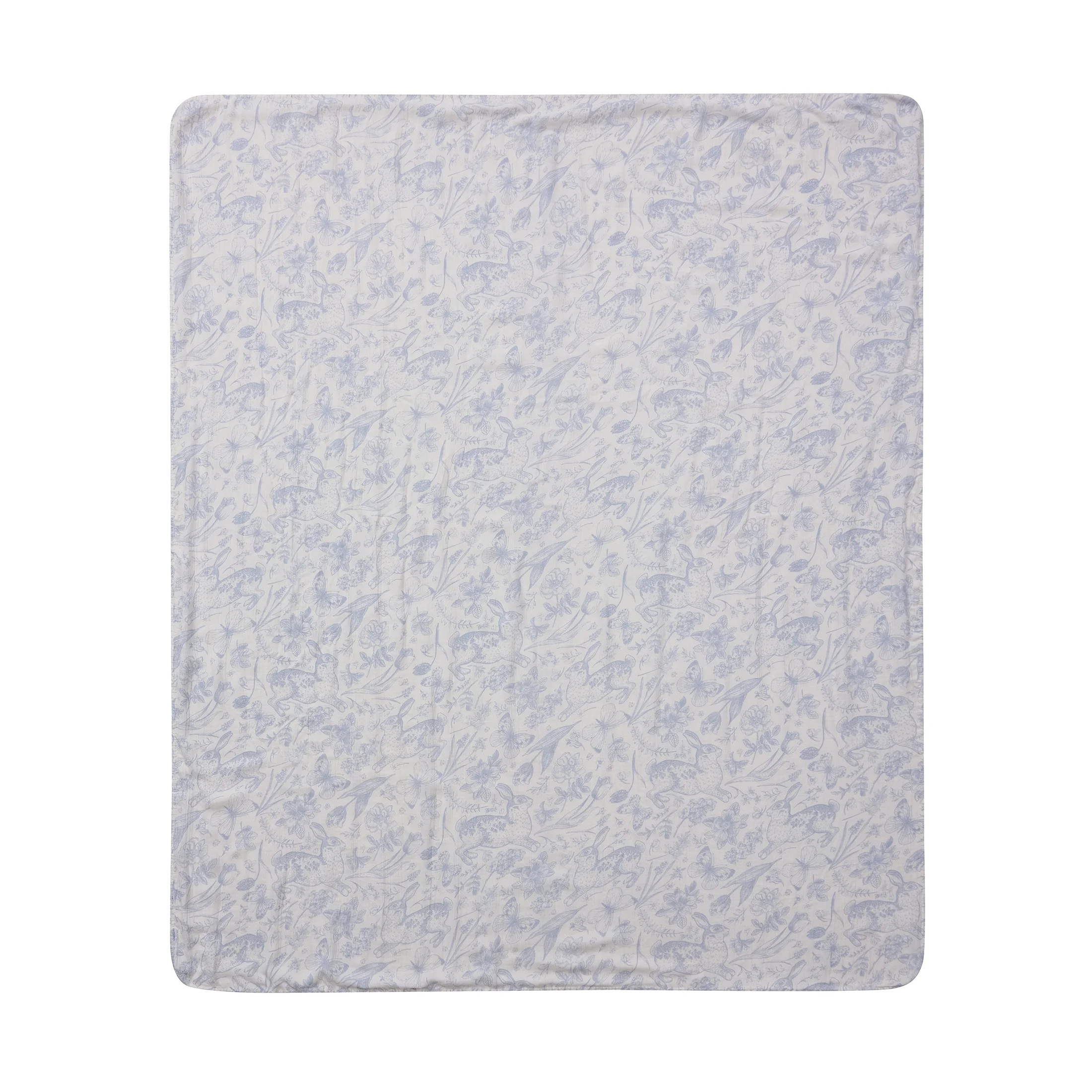 Blue Toile Bunny Polyester Muslin Easter Throw, 50" x 60", by My Texas House - Walmart.com | Walmart (US)