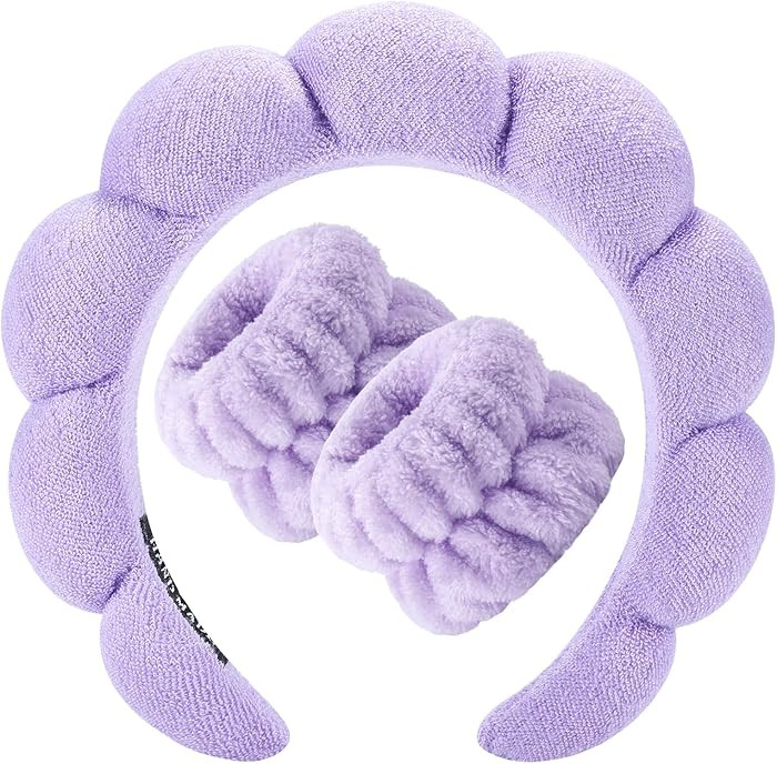 Zkptops Spa Headband for Washing Face Wristband Set Sponge Makeup Skincare Headband Terry Cloth B... | Amazon (US)