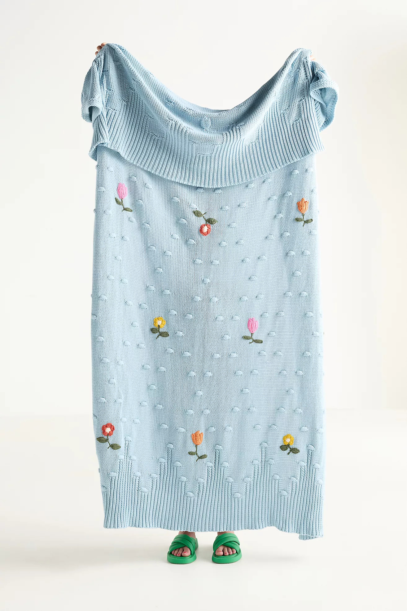 Isabella Cotton Crochet Knit Throw Blanket | Anthropologie (US)