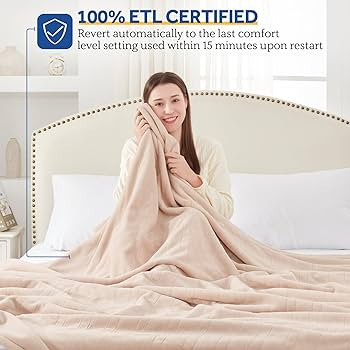 SEALY Electric Blanket Twin Size, Flannel Heated Blanket with 10 Heating Levels & 1-12 Hours Auto... | Amazon (US)