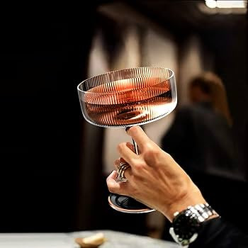 6 Pcs Ribbed Coupe Cocktail Glasses, 10 oz Classic Old Styling Martini Glass Set with Gift Box Pa... | Amazon (US)