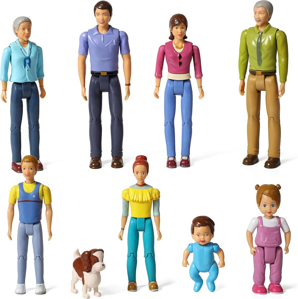 Beverly Hills Doll Collection Sweet Lil Family Friends Figures - New Addition Set of 9 Dollhouse ... | Amazon (US)