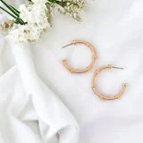 Howard's Medium Gold Textured C Hoop Earrings for Women | Walmart (US)
