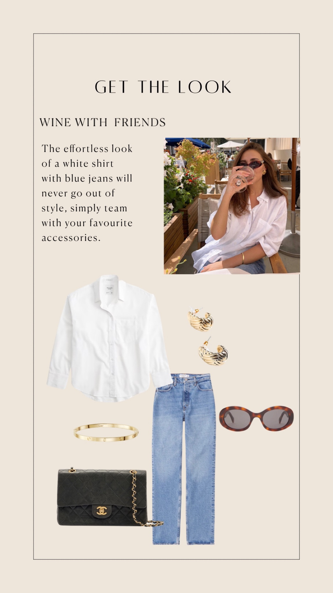 Get the look // the effortless look of a white shirt with blue jeans will never go out of style, simply team with your favourite accessories, like Sarah Ashcroft

#LTKstyletip #LTKU #LTKFind