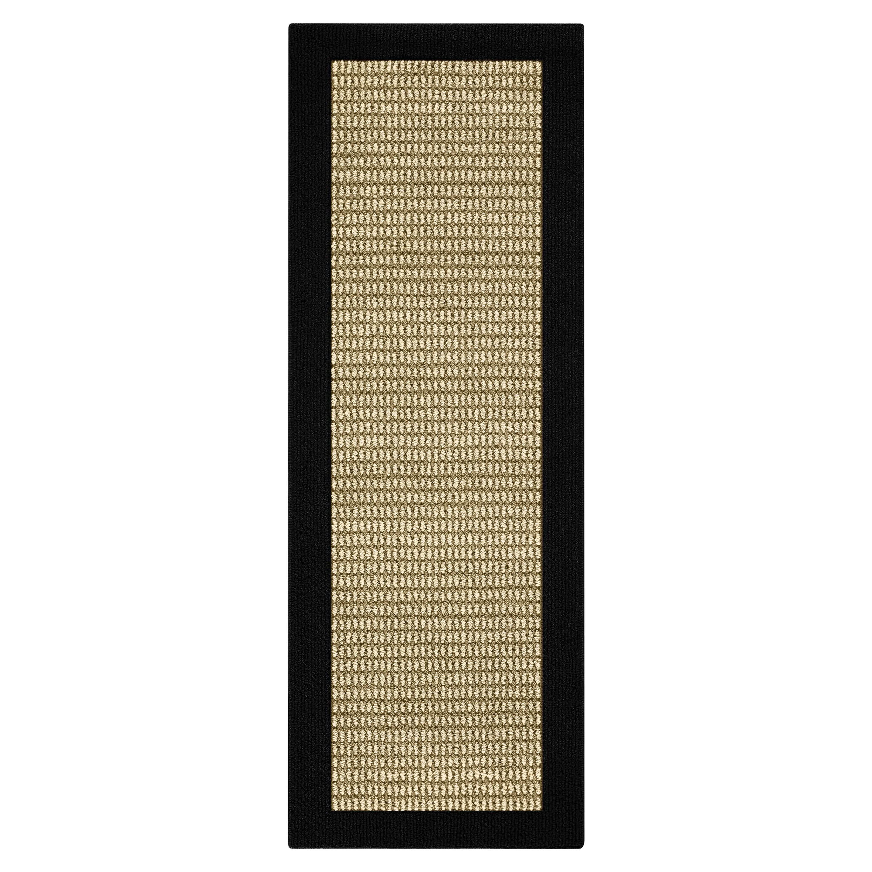 Mainstays Traditional Faux Sisal Olefin Black Border Indoor Hallway Runner Rug, 2'x6' - Walmart.c... | Walmart (US)