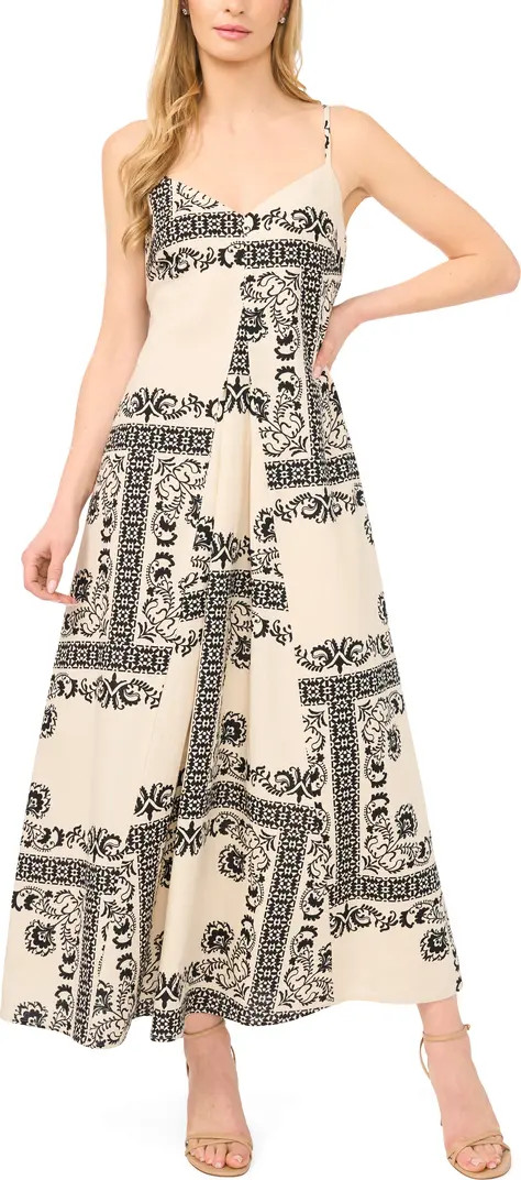 Halogen® Print Sleeveless Maxi Dress with Jacket | Nordstrom | Nordstrom