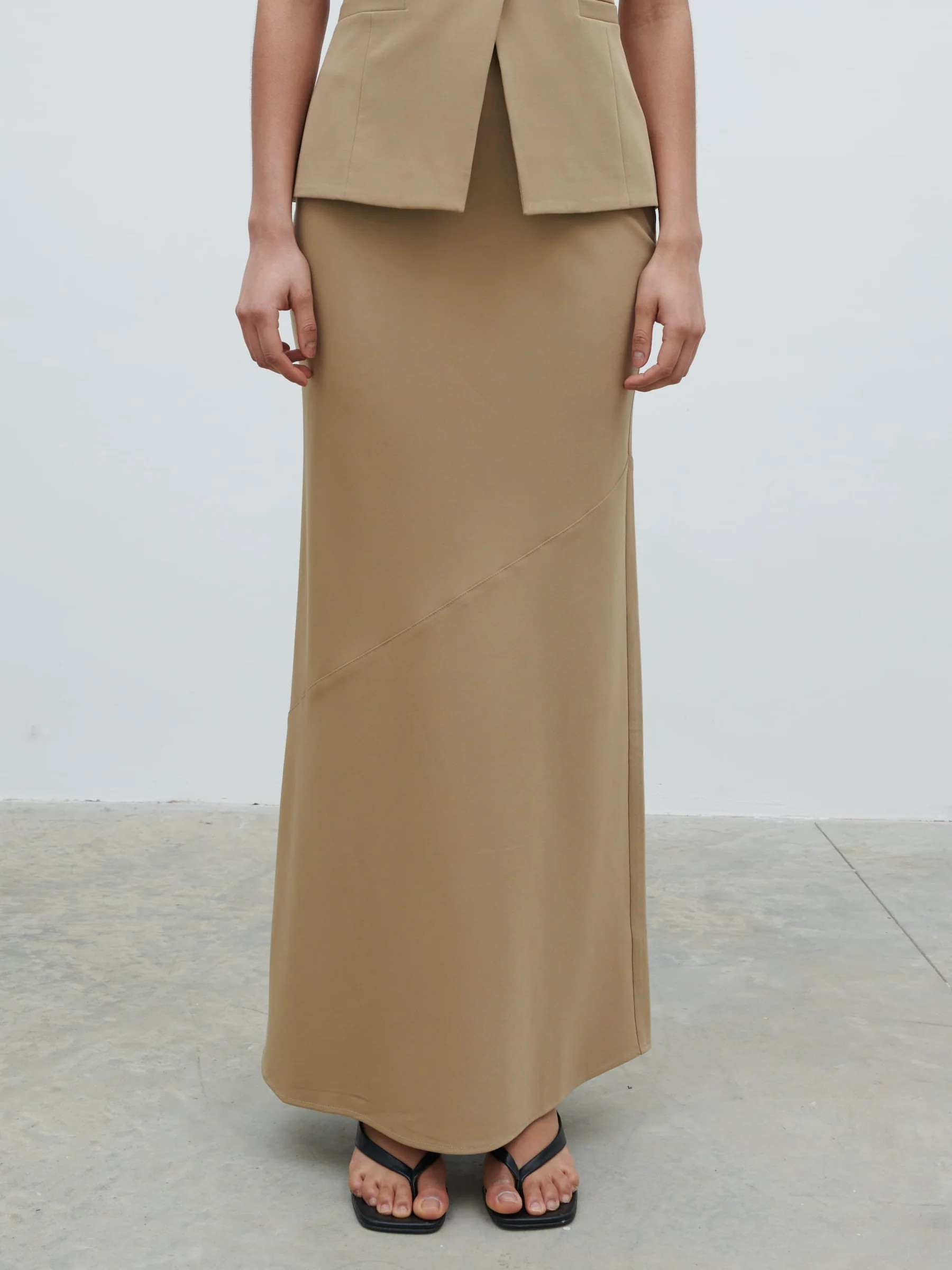 Jean Asymmetric Maxi Skirt | Pretty Lavish (UK)