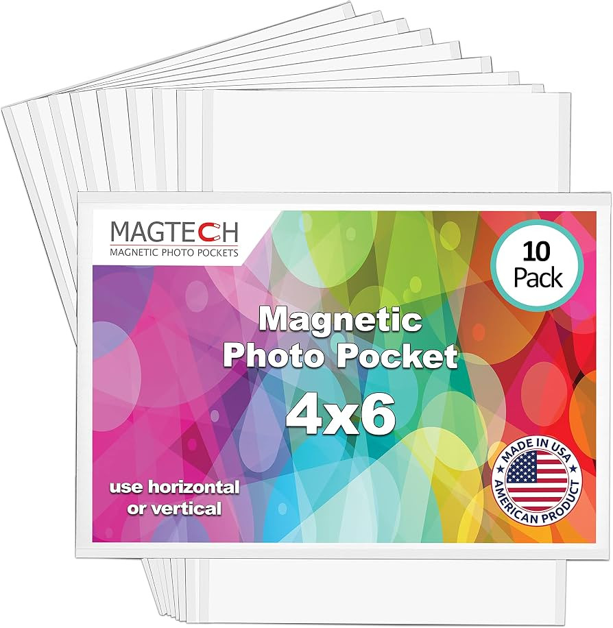 Magtech Magnetic Pocket Picture Frame, White, Holds 4 x 6 Inches Photos, 10, Made in the USA Pack... | Amazon (US)