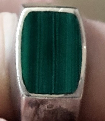 VTG TAXCO MEXICO SIGNED STERLING SILVER RING WITH MALACHITE STONE INLAY SIZE 8 | eBay US