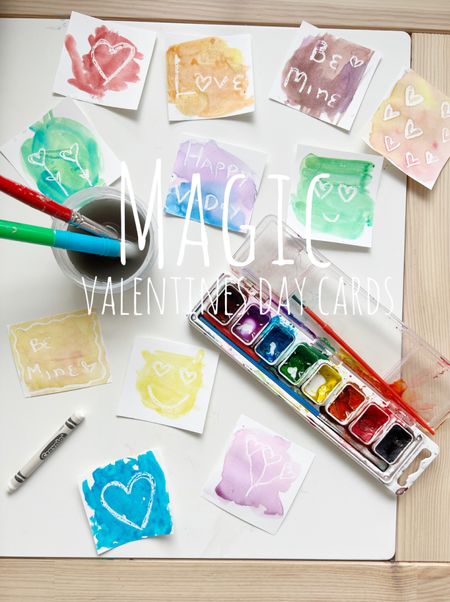 Here is a cute diy Valentine’s Day activity to try with your toddlers. You can make magic Valentine’s Day cards using a crayon and watercolor paint. 
Option one:
Have your toddler paint each card to revel the magic message and add to classroom gifts.
Option two:
Gift each student and mini watercolor palette with a “blank card” with a magic message on it 

#valentinesday #kidscrafts #toddleractivity 

#LTKkids #LTKfamily #LTKGiftGuide