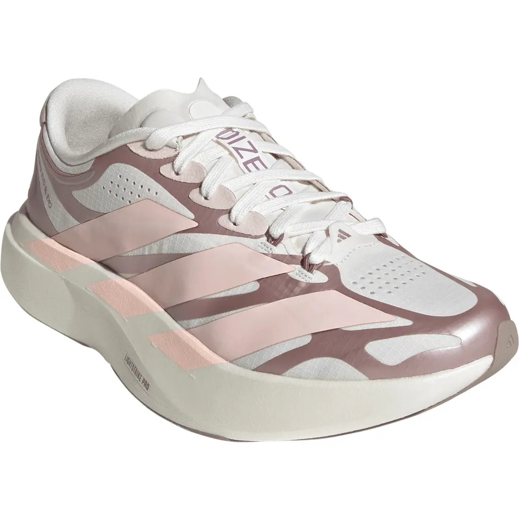 adidas Adizero Evo SL EXO Running Shoe in White/pink/vapour Grey at Nordstrom, Size 9 | Nordstrom