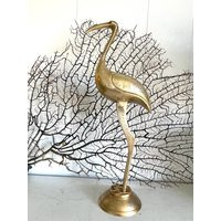 Vintage Brass Crane, Engraved | Heron Flamingo | Etsy (US)