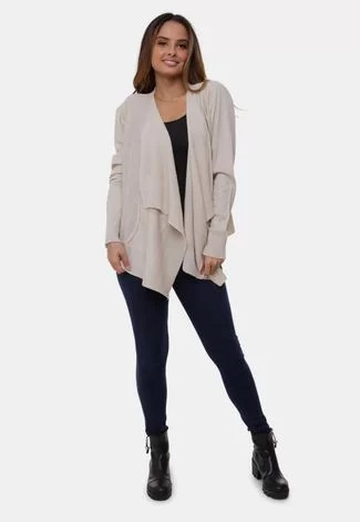 Kimono Pink Tricot Liso de Tricô com Bolso Nas Laterais Feminino | Dafiti (BR)