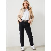 X Hattie Bourn High Waist Mom Jeans - Washed Black | Very (UK)