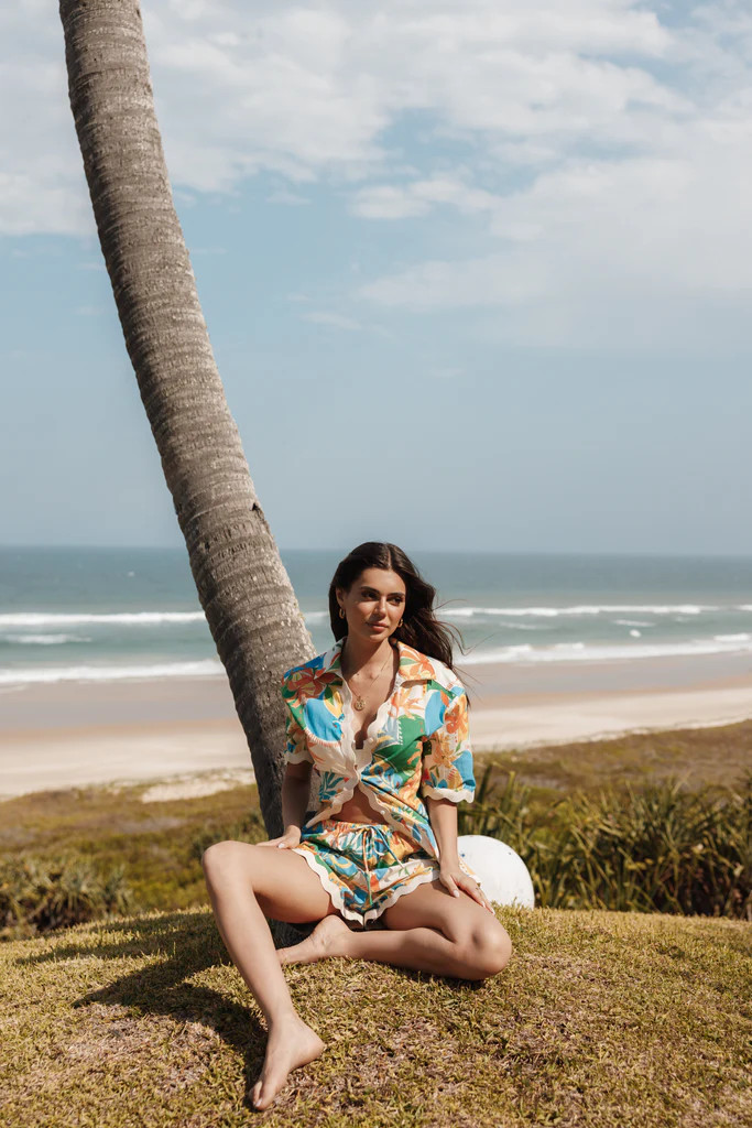 Harriet Button Down Top - Malta Print | Petal & Pup (US)