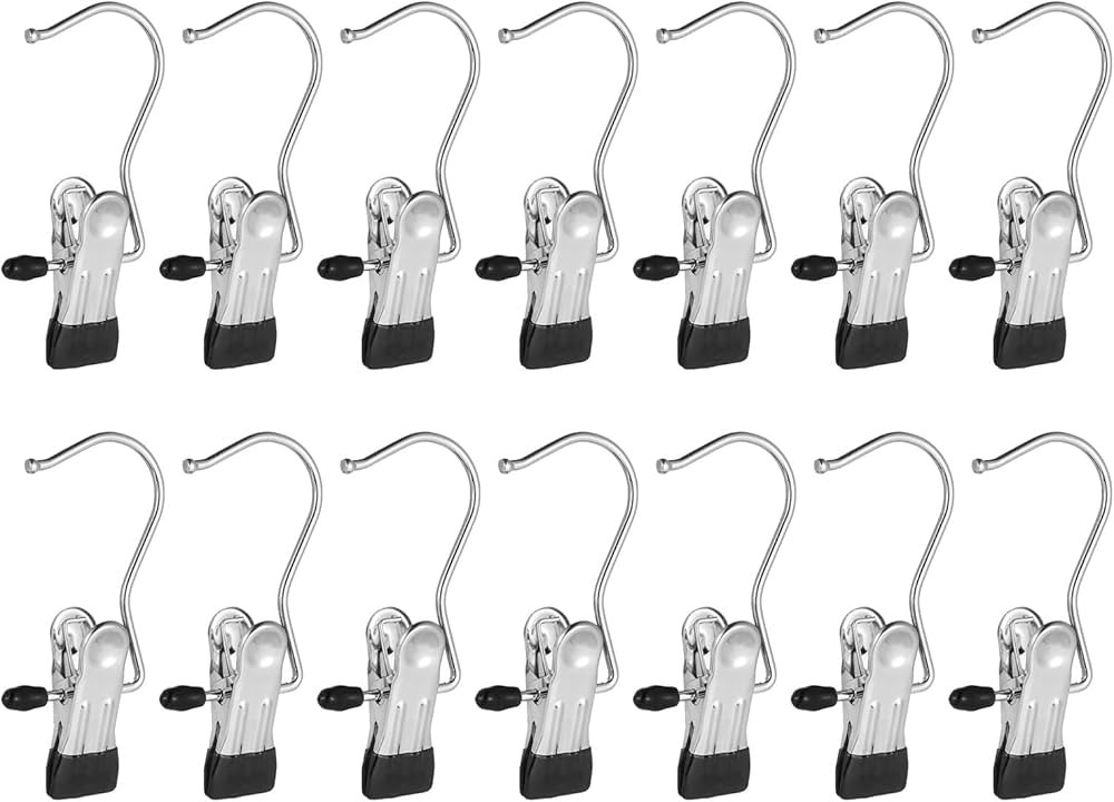 Frezon 15 Pack Boot Hanger for Closet, Laundry Hooks with Clips, Boot Holder, Hanging Clips, Port... | Amazon (US)