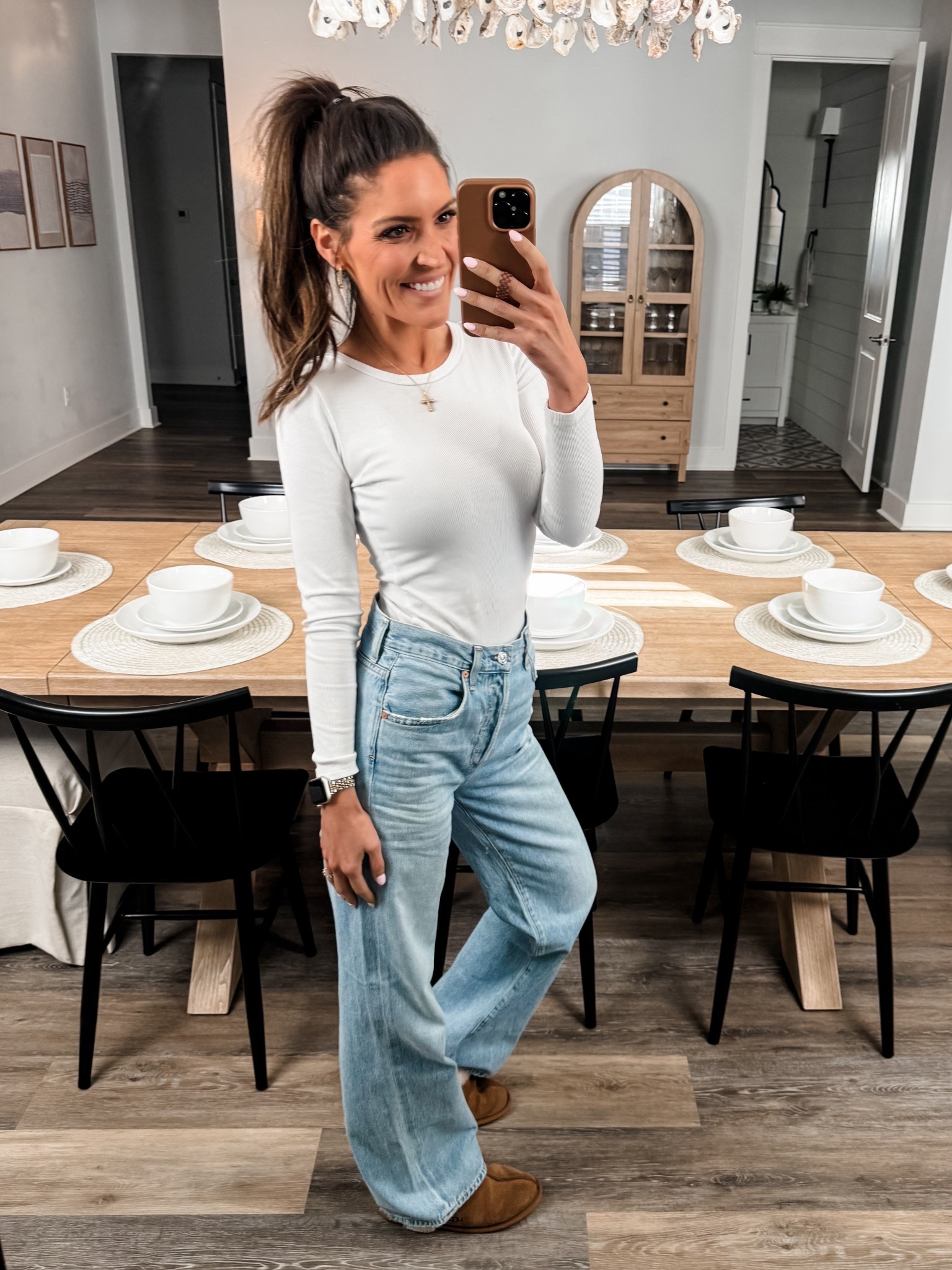 Top: XS
Bottom: 24

#LTKootd #LTKmomlife #LTKMidsize